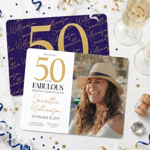 50 and Fabulous 50th Birthday Party Invitation