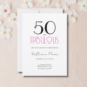 50 and Fabulous 50th Birthday Party  Invitation