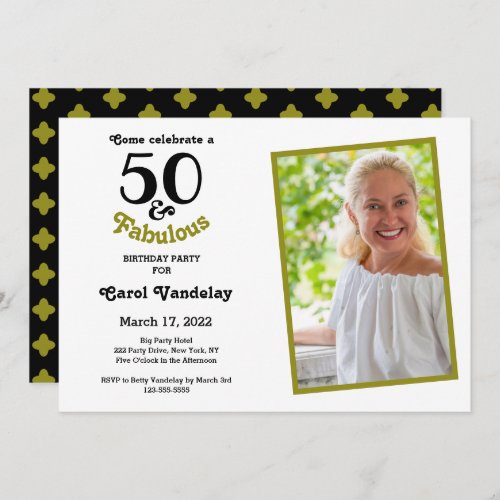 50 and Fabulous 50th Birthday Party Invitation