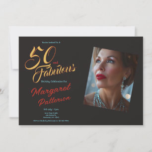 50 and Fabulous   50th Birthday Party Invitation