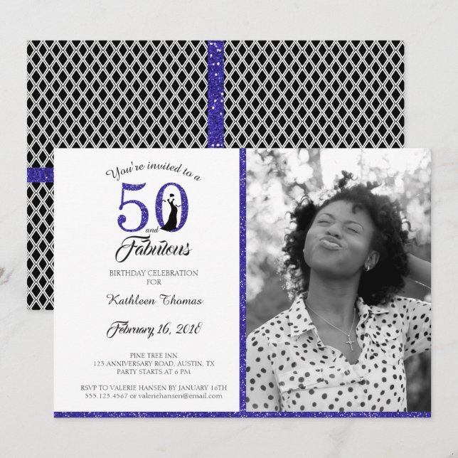 50 and Fabulous | 50th Birthday Party Invitation (Front/Back)