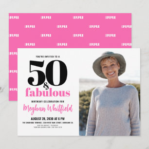 50 and Fabulous 50th Birthday Party Invitation