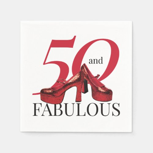 50 and Fabulous 50th Birthday Party Napkins
