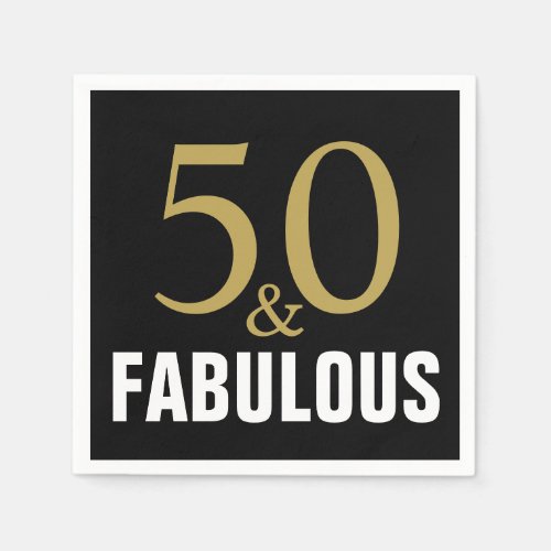 50 and Fabulous 50th Birthday Party Napkins