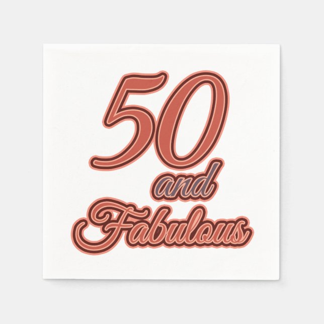 50 and Fabulous 50th Birthday Party Napkins (Front)