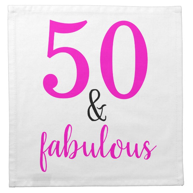 50 and Fabulous 50th Birthday Party Paper Napkins (Front)