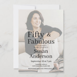 50 and Fabulous 50th Birthday Party Photo Invitation