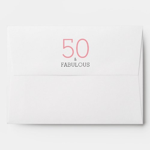 50 and Fabulous 50th Birthday Party Pink  Envelope