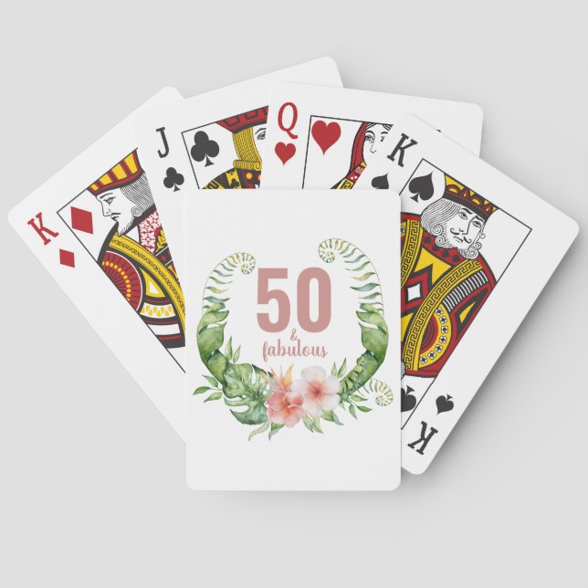 50 and fabulous 50th birthday party poker cards (Back)