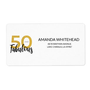 50 and Fabulous 50th Birthday Party Return Address Label