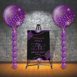 50 and Fabulous 50th Birthday Party Welcome Sign<br><div class="desc">Welcome your guests with this 50 and Fabulous 50th Birthday Party elegant "Welcome Sign". Features a deep purple agate geode slice borders with watercolor textures and faux gold glitter accents in a dark charcoal grey background. The texts are a combination of light and bright purple colours and can be customized...</div>