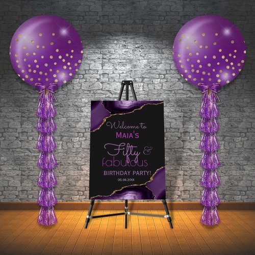 50 and Fabulous 50th Birthday Party Welcome Sign