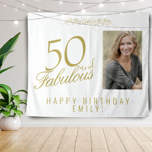 50 and Fabulous 50th Birthday Photo Backdrop