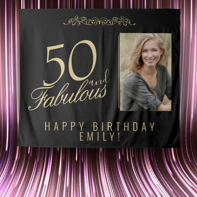 50 and Fabulous 50th Birthday Photo Backdrop (Creator Uploaded)