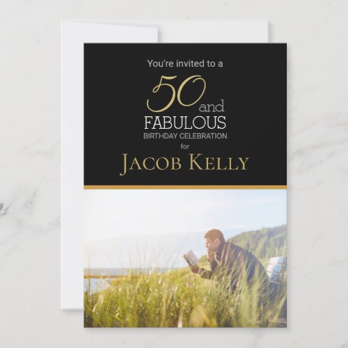 50 and Fabulous 50th Birthday Photo Invitation