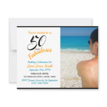 50 and Fabulous 50th Birthday Photo Invitation