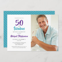 50 and Fabulous 50th Birthday Photo | Turquoise