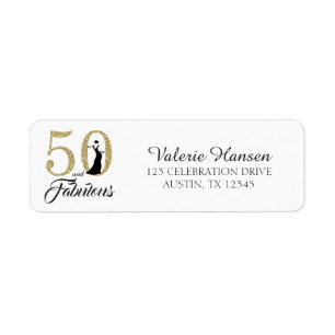 50 and Fabulous 50th Birthday Return Address Label