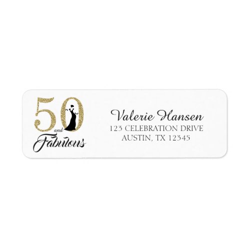 50 and Fabulous 50th Birthday Return Address Label