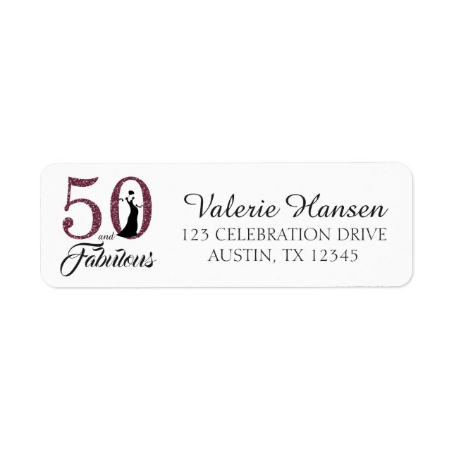 50 and Fabulous 50th Birthday Return Address Label (Front)