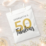 50 and Fabulous 50th Birthday Script Gold Glitter Favor Bag<br><div class="desc">Modern and elegant favor bag for your special 50th birthday celebration or surprise party for the special person in your life who's celebrating their fiftieth birthday.</div>