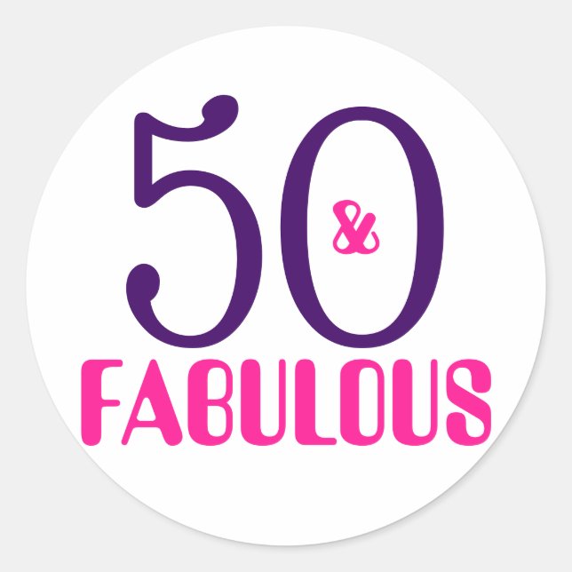 50 And Fabulous | 50th Birthday Sticker (Front)