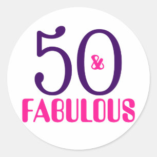 50 And Fabulous 50th Birthday Sticker