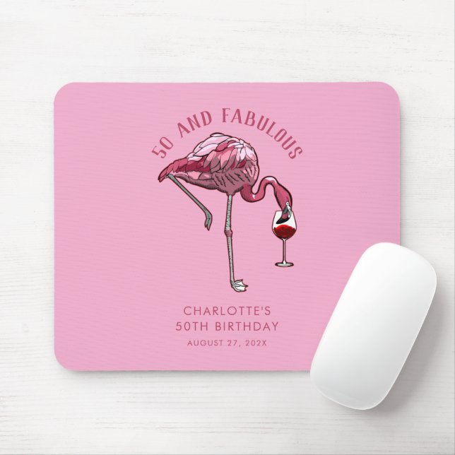 50 and Fabulous 50th Birthday Swag Custom Mouse Pad (With Mouse)