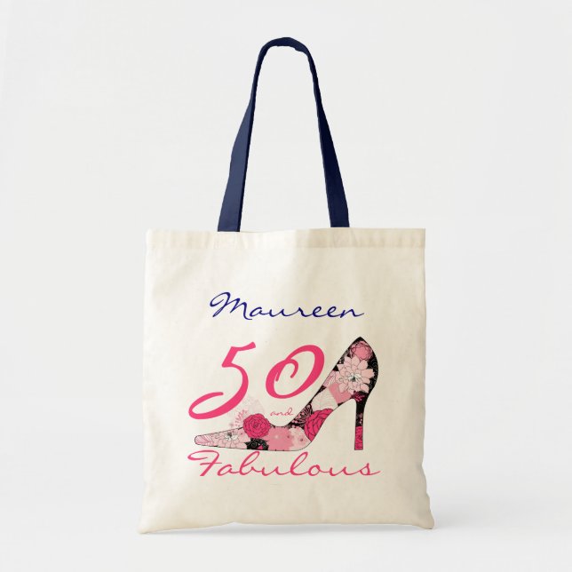 50 And Fabulous 50th Birthday Tote Bag (Front)