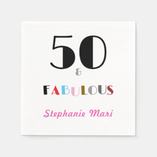 50 and Fabulous Art Deco 50th Birthday Party Napkins