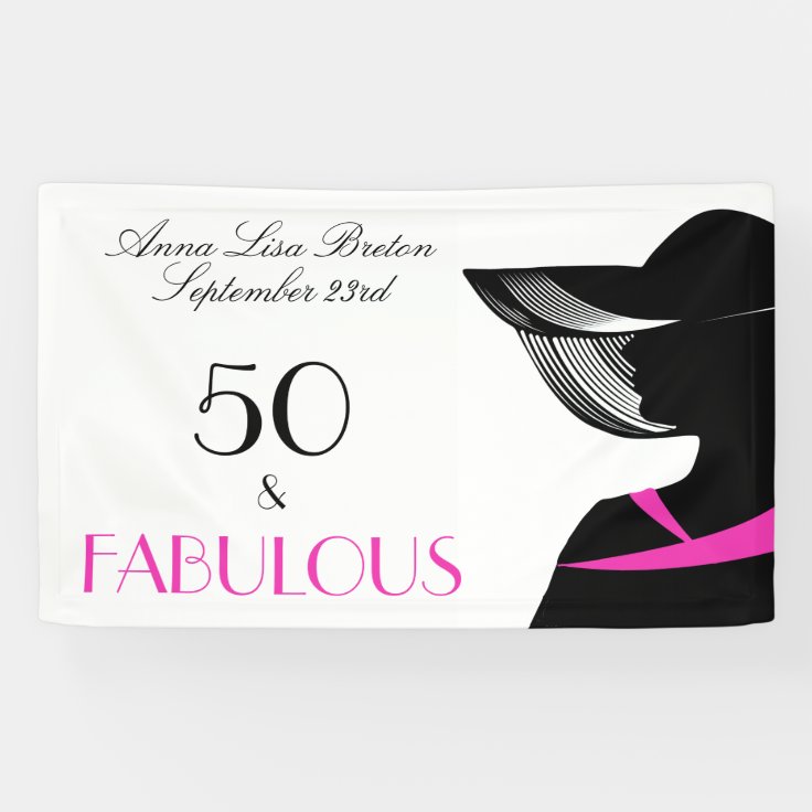 50 And Fabulous Art Deco Elegant 50th Birthday Banner Zazzle