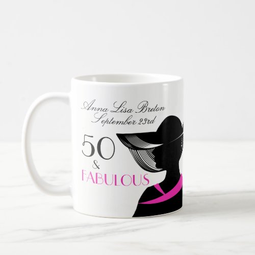 50 and Fabulous Art Deco Elegant 50th Birthday Coffee Mug