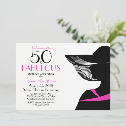 50 And Fabulous Art Deco Elegant 50th Birthday Invitation Zazzle