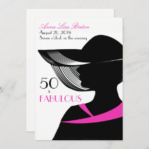 50 and Fabulous Art Deco Elegant 50th Birthday Invitation
