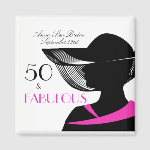 50 and Fabulous Art Deco Elegant 50th Birthday Magnet