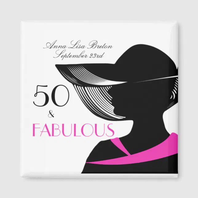 50 And Fabulous Art Deco Elegant 50th Birthday Magnet Zazzle