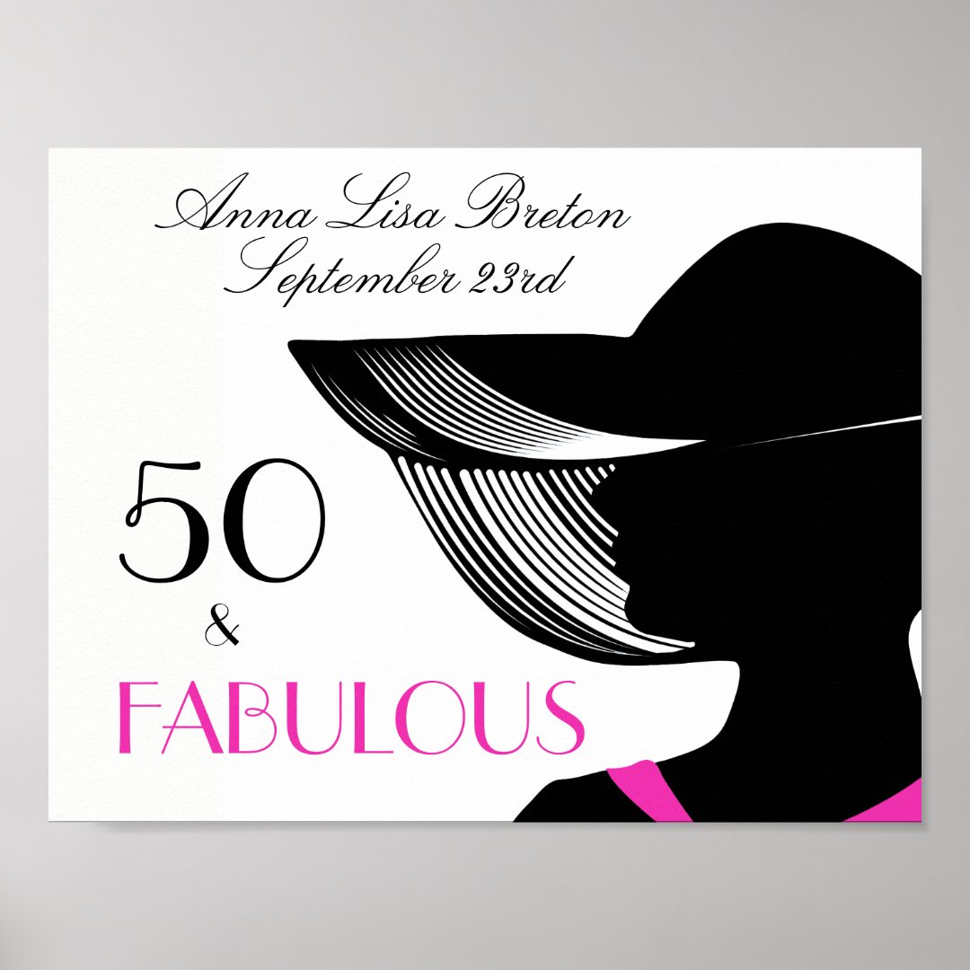 50 And Fabulous Art Deco Elegant 50th Birthday Poster Zazzle