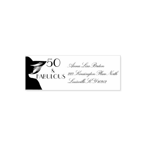 50 and Fabulous Art Deco Elegant 50th Birthday Self_inking Stamp