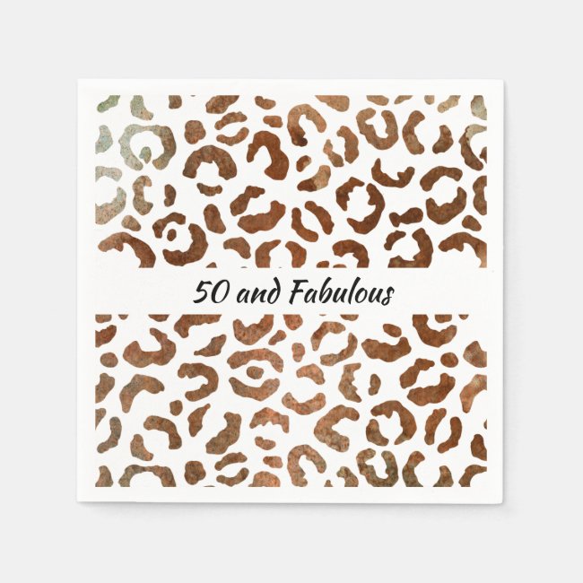 50 and Fabulous Big Cat Print Abstract Napkins