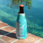 50 And Fabulous Birthday Agate Geode Teal Blue Art Bottle Cooler<br><div class="desc">Designed with beautiful and artistic geode agate abstract patterns background and personalized text template for name which you can edit,  this is perfect for the 50th birthday celebrations or gifts or party favors!</div>