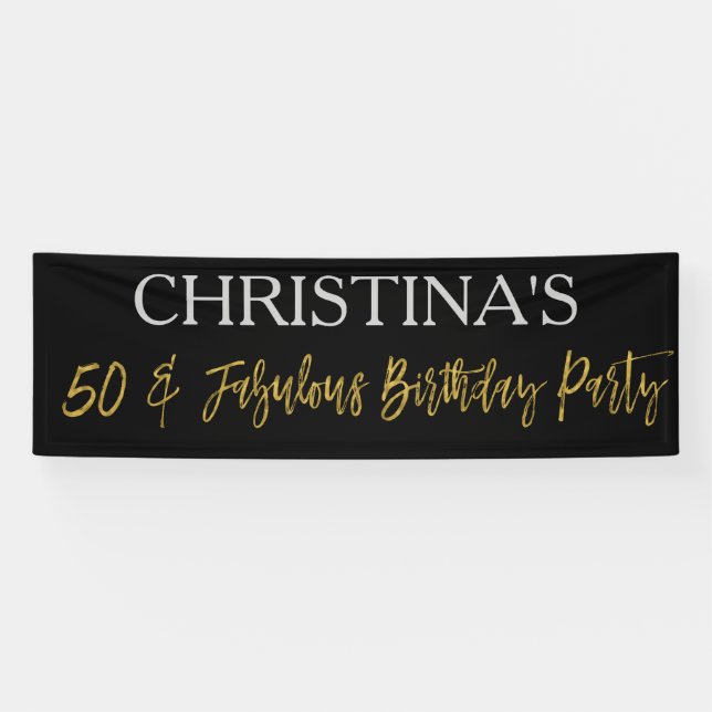 50 and Fabulous Birthday Banner (Horizontal)