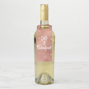 50 and Fabulous Birthday Bottle Hanger Tag