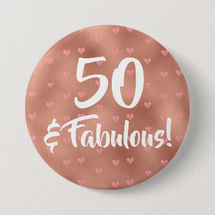 50 and Fabulous Birthday Button
