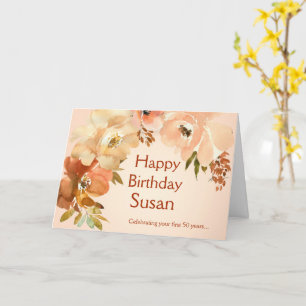 50 and Fabulous Birthday Card