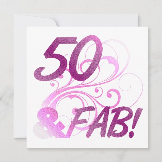 50 And Fabulous Birthday Card (Front)