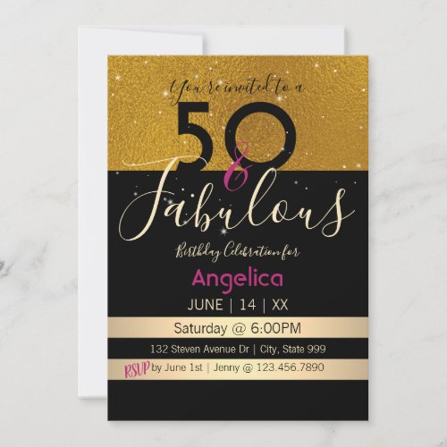 50 and Fabulous Birthday Celebration Card