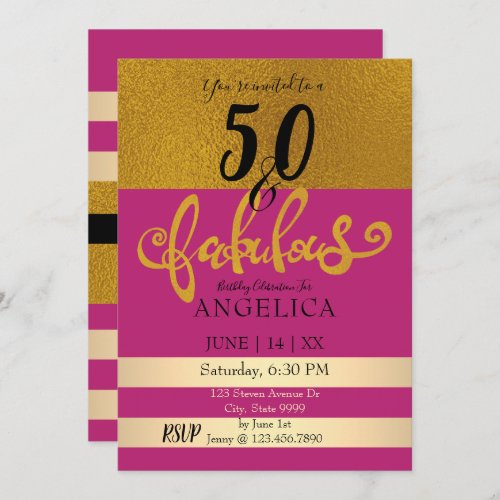 50 and Fabulous Birthday Celebration Invitation