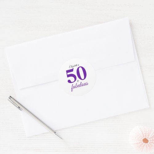 50 And Fabulous Birthday Classic Round Sticker