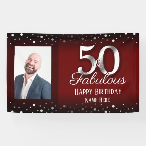 50 and Fabulous Birthday Confetti Photo Banner