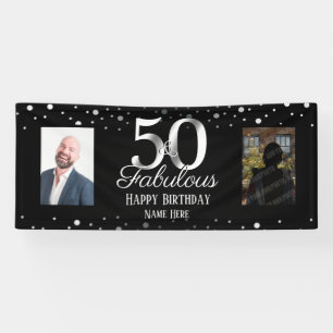 50 and Fabulous Birthday Confetti Photo Banner